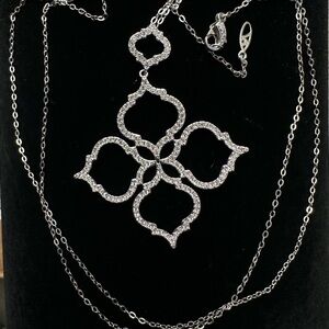 Nadri-Silver Crystal Statement Necklace